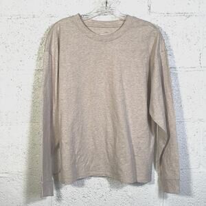 Calvin Klein Women's Long-Sleeve Crewneck T-Shirt tan XS $35